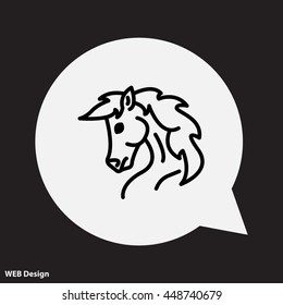 Web line icon. Horse; wild animals; livestock