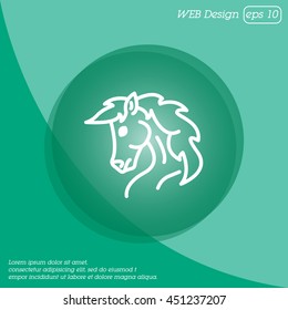Web line icon. Horse; wild animals; livestock