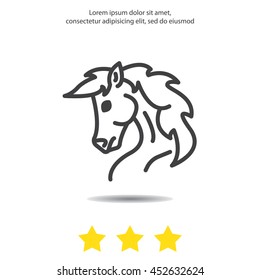 Web line icon. Horse; wild animals; livestock