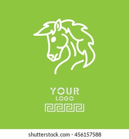 Web line icon. Horse; wild animals; livestock