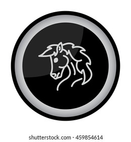 Web line icon. Horse; wild animals; livestock