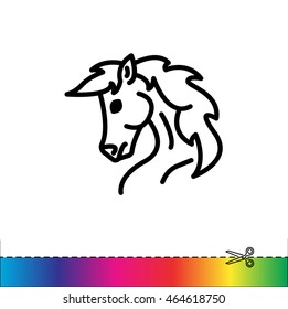 Web line icon. Horse; wild animals; livestock