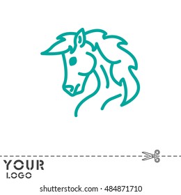Web line icon. Horse; wild animals; livestock