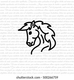 Web line icon. Horse; wild animals; livestock