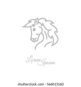 Web line icon. Horse; wild animals; livestock