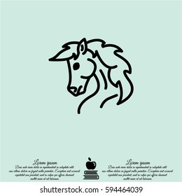 Web line icon. Horse; wild animals; livestock