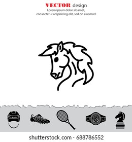 Web line icon. Horse; wild animals; livestock