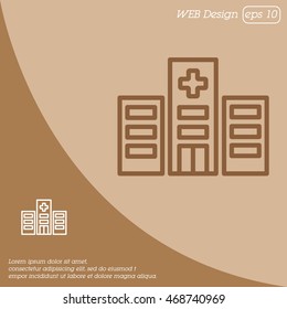 Web line icon. Hospital