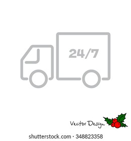 Web line icon. Hour shipping