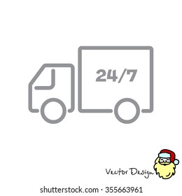 Web line icon. Hour shipping
