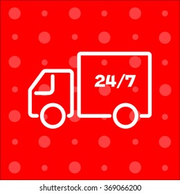 Web line icon. Hour shipping