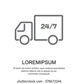 Web line icon. Hour shipping