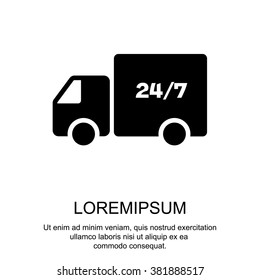 Web line icon. Hour shipping