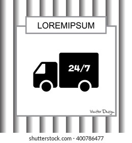 Web line icon. Hour shipping