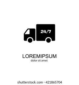 Web line icon. Hour shipping