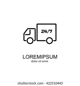 Web line icon. Hour shipping