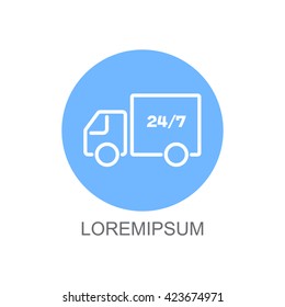 Web line icon. Hour shipping