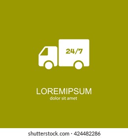 Web line icon. Hour shipping
