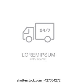 Web line icon. Hour shipping