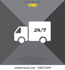 Web line icon. Hour shipping