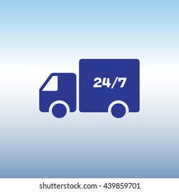 Web line icon. Hour shipping