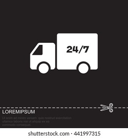 Web line icon. Hour shipping