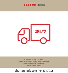 Web line icon. Hour shipping