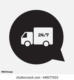 Web line icon. Hour shipping