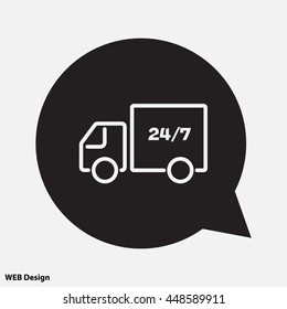 Web line icon. Hour shipping