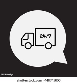 Web line icon. Hour shipping