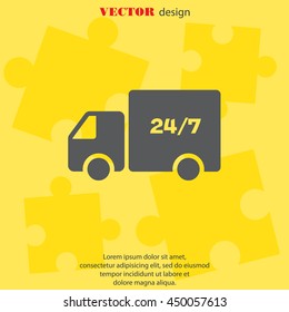 Web line icon. Hour shipping