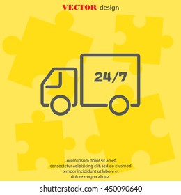 Web line icon. Hour shipping