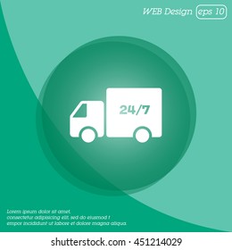 Web line icon. Hour shipping