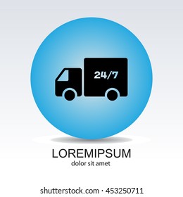 Web line icon. Hour shipping