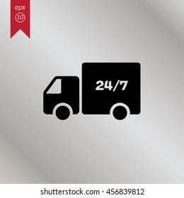 Web line icon. Hour shipping