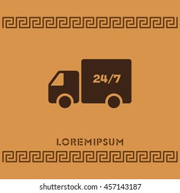 Web line icon. Hour shipping