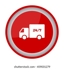 Web line icon. Hour shipping