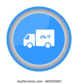 Web line icon. Hour shipping