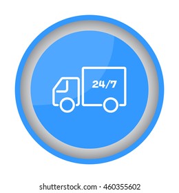 Web line icon. Hour shipping