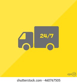 Web line icon. Hour shipping