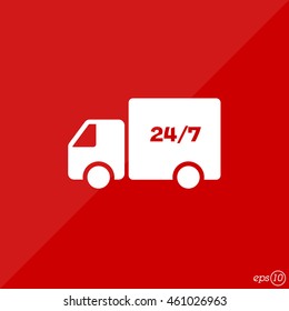 Web line icon. Hour shipping
