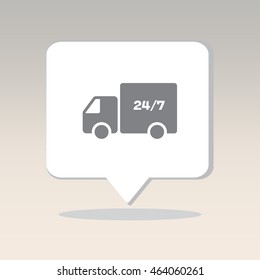 Web line icon. Hour shipping