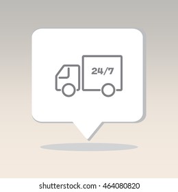 Web line icon. Hour shipping