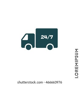 Web line icon. Hour shipping