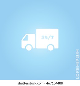Web line icon. Hour shipping