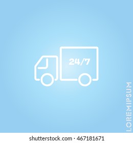 Web line icon. Hour shipping