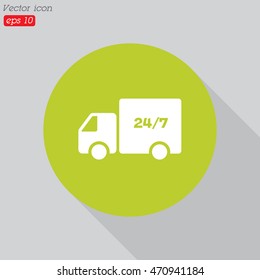 Web line icon. Hour shipping