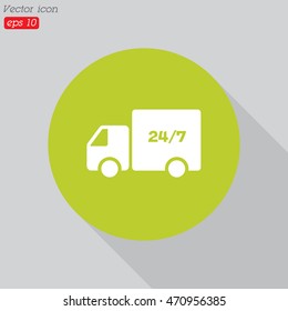 Web line icon. Hour shipping