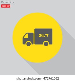Web line icon. Hour shipping