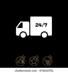 Web line icon. Hour shipping